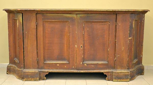 Credenza, Emilia, sec. XVIII, in pioppo, quattro sportelli