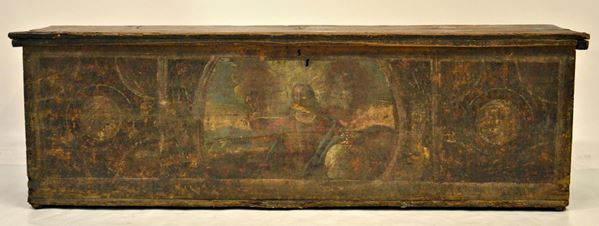 Cassapanca, sec. XVIII, in castagno, piano da alzarsi,  - Asta ANTIQUARIATO, COLLEZIONISMO E GIOIELLI - Poggio Bracciolini Casa d'Aste
