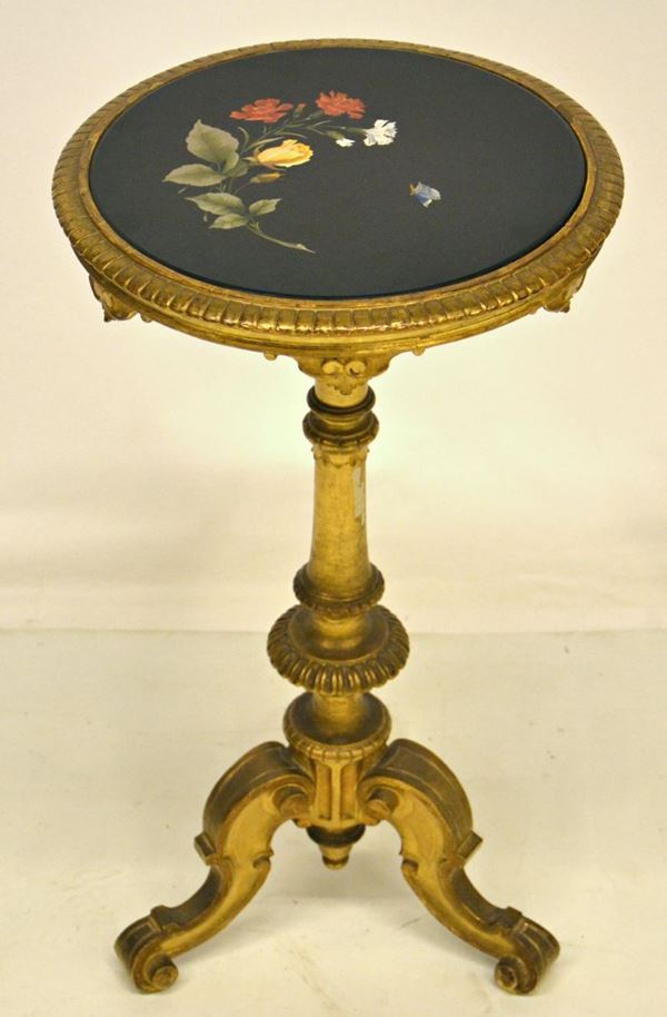 Tavolino, Firenze, sec. XIX, piano circolare in
