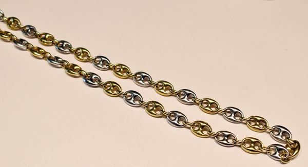 COLLANA , IN ORO GIALLO , ORO BIANCO