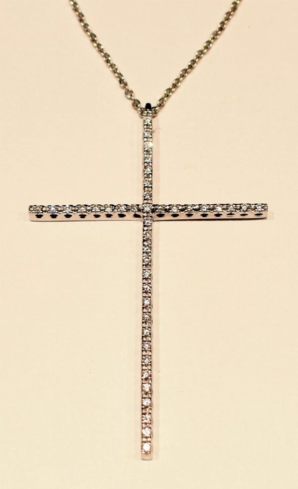 PENDENTE IN ORO BIANCO E DIAMANTI                                         