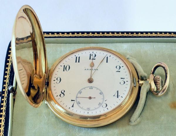 OROLOGIO DA TASCA, SAVONETTE , ARALDA, INIZI SEC. XX