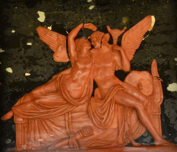 Altorilievo in cera, sec. XIX, raffigurante