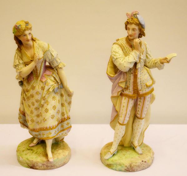 Coppia di sculture, Francia, inizi sec. XX,