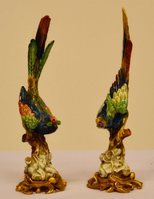 Coppia di pappagalli, Francia, sec. XX,