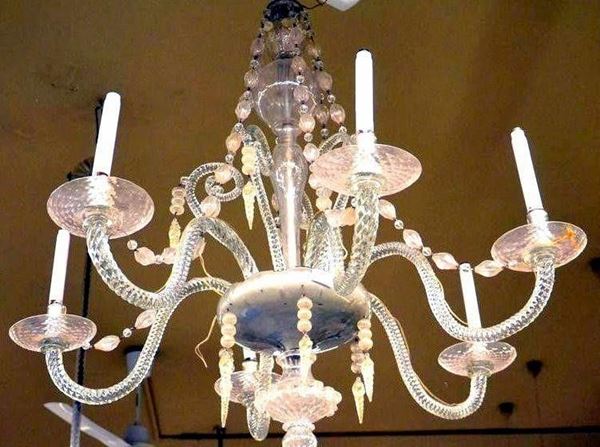 Lampadario, inizi sec. XX, sei bracci
