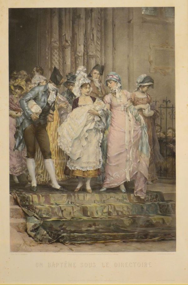 Scuola francese, inizi sec. XX  - Asta GIOIELLI, ARGENTI, ARREDI E DIPINTI DAL XVII AL XX SECOLO - Poggio Bracciolini Casa d'Aste