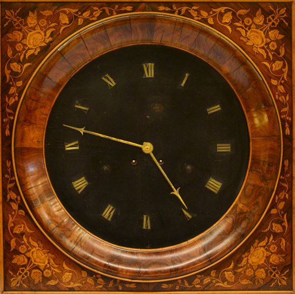 Orologio da parete, Francia, sec. XIX, in mogano