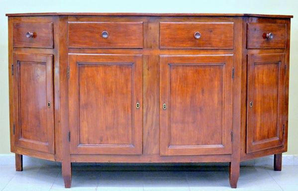 Credenza, sec. XIX, in noce,