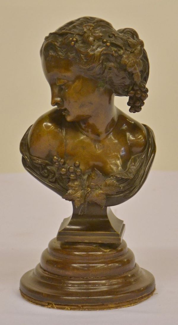 Busto, sec. XIX, in bronzo, raffigurante