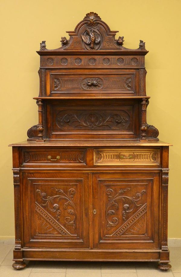 Credenza, inizi sec. XX, in noce