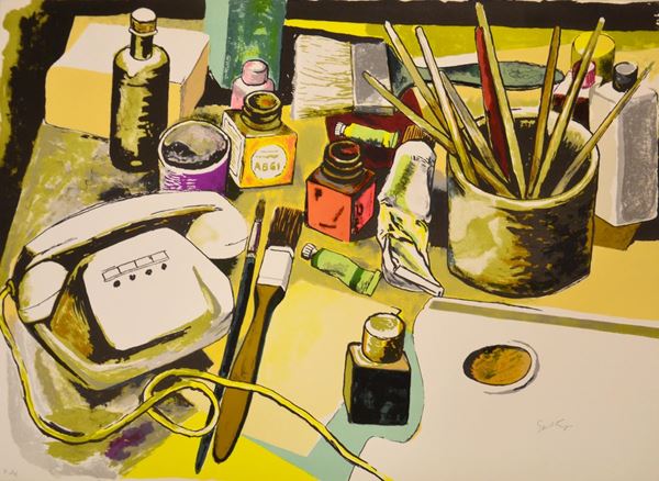 Renato Guttuso  - Asta GIOIELLI, ARGENTI, ARREDI E DIPINTI DAL XVII AL XX SECOLO - Poggio Bracciolini Casa d'Aste