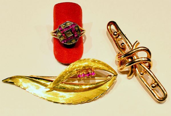 DUE SPILLE IN ORO GIALLO