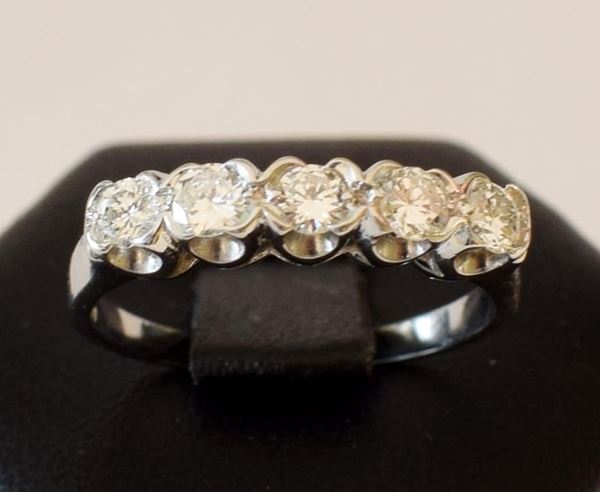 ANELLO VERETTA IN ORO BIANCO  - Asta GIOIELLI, DIPINTI, ARREDI E OGGETTI D'ARTE - Poggio Bracciolini Casa d'Aste