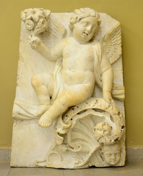 Altorilievo, inizi sec. XX, in marmo,  - Asta GIOIELLI, DIPINTI, ARREDI E OGGETTI D'ARTE - Poggio Bracciolini Casa d'Aste