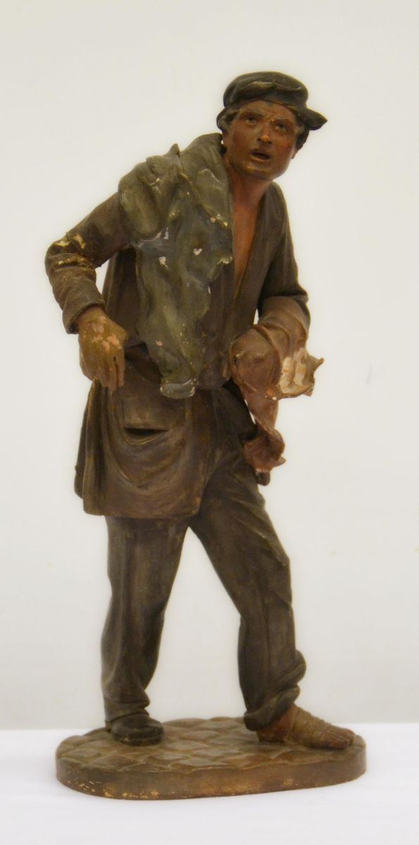 Scultura, inizi sec. XX, in terracotta policroma,