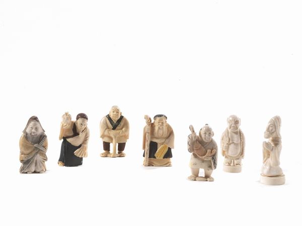 Sette netsuke, Giappone, sec. XIX                                       