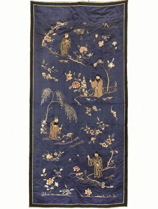 TESSUTO RICAMATO, CINA, SEC. INIZI XX                                       - Asta GIOIELLI, DIPINTI, ARREDI E OGGETTI D'ARTE - Poggio Bracciolini Casa d'Aste