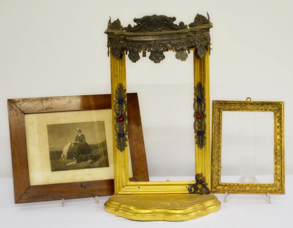 Tabernacolo, sec. XIX, in legno dorato con
