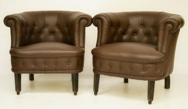 Coppia di poltrone, fine sec. XX,