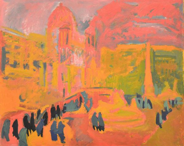 Scuola italiana, seconda met&agrave; sec. XX  - Asta GIOIELLI, DIPINTI, ARREDI E OGGETTI D'ARTE - Poggio Bracciolini Casa d'Aste