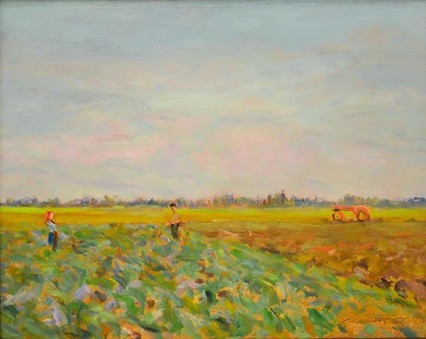 Scuola livornese, sec. XX  - Asta GIOIELLI, DIPINTI, ARREDI E OGGETTI D'ARTE - Poggio Bracciolini Casa d'Aste