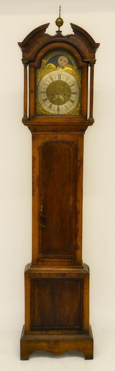 Orologio a colonna, sec. XIX, in rovere,