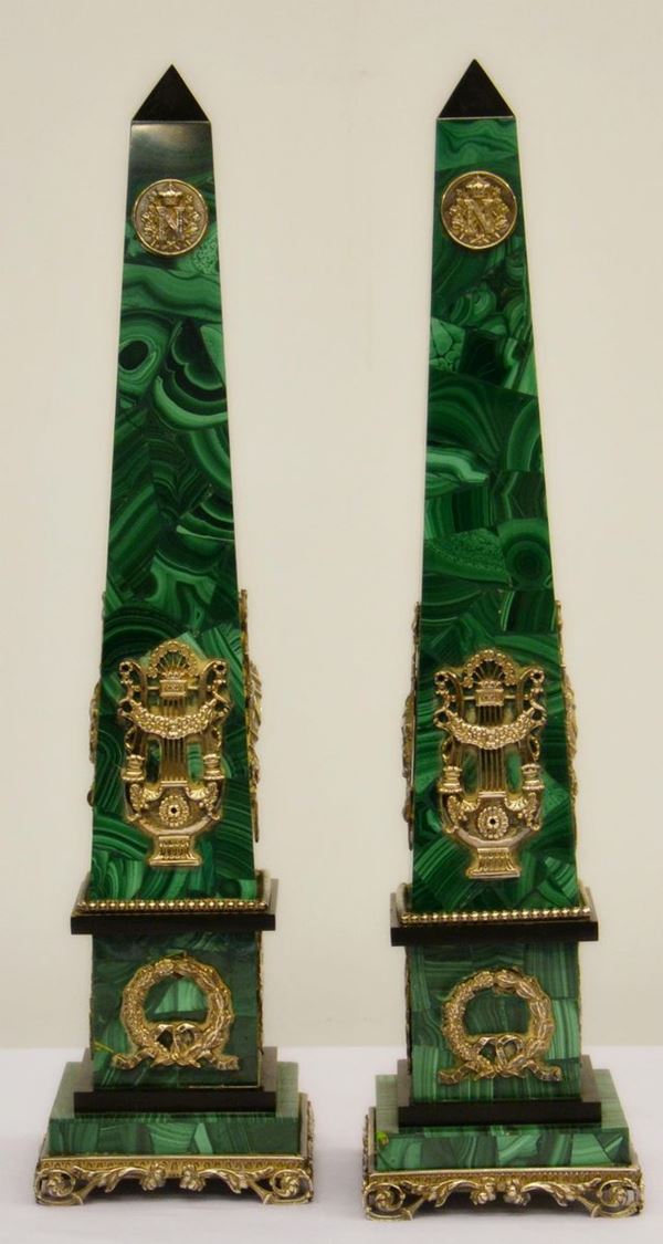 Coppia di obelischi, Napoleone III, in malachite