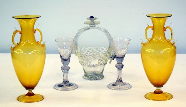 Due bicchieri a calice, sec. XVIII,  - Asta GIOIELLI, DIPINTI, ARREDI E OGGETTI D'ARTE - Poggio Bracciolini Casa d'Aste