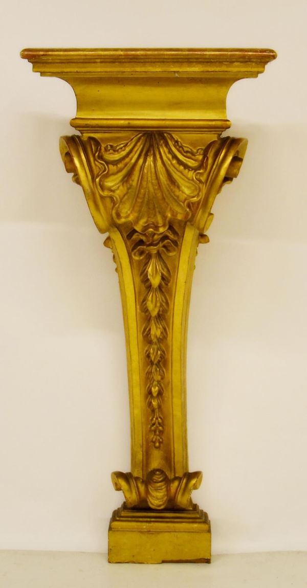 Portavaso, sec. XIX, in legno dorato