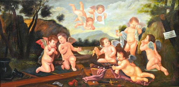 Scuola del sec. XX  - Asta GIOIELLI, DIPINTI, ARREDI E OGGETTI D'ARTE - Poggio Bracciolini Casa d'Aste