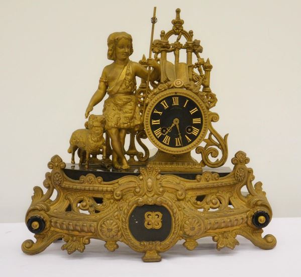 Orologio da tavolo, inizi sec. XX, in lavagna