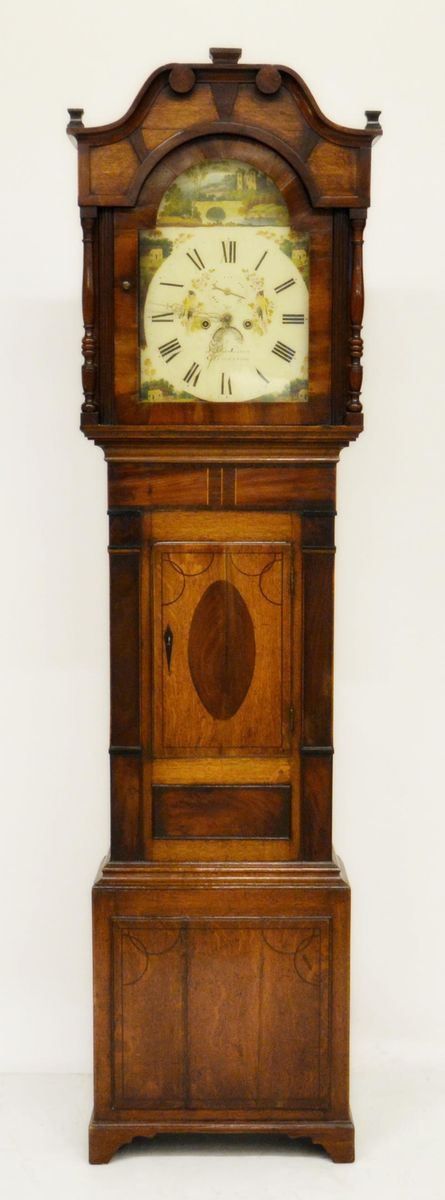 Orologio a colonna, sec. XIX, in rovere,  - Asta GIOIELLI, DIPINTI, ARREDI E OGGETTI D'ARTE - Poggio Bracciolini Casa d'Aste