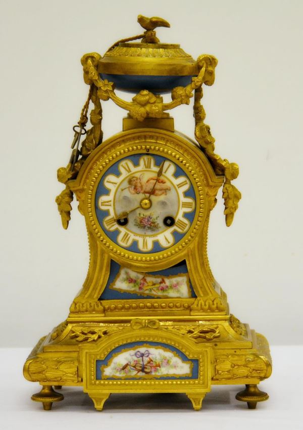 Orologio da tavolo, Francia, sec. XIX, in bronzo