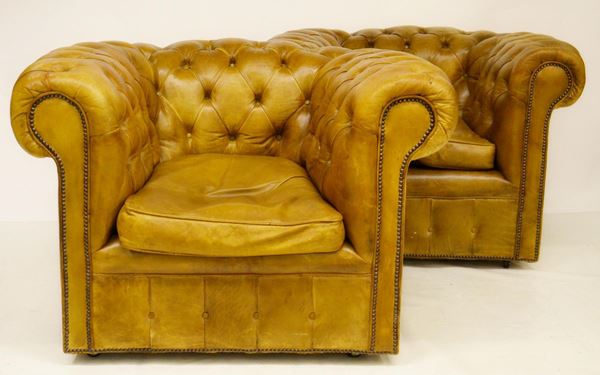 Coppia di poltrone, Chester, inizi sec. XX, imbottite