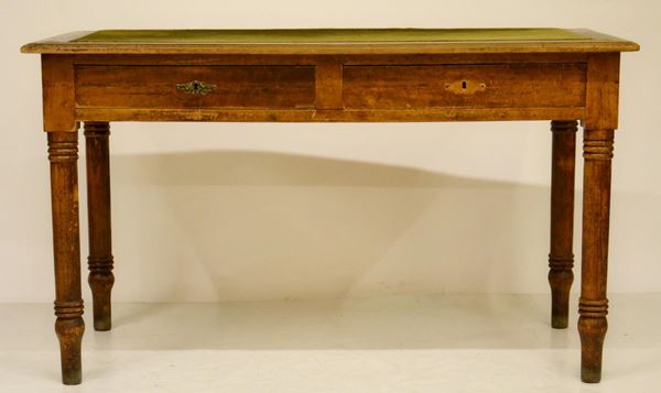 Scrivania, fine sec. XIX, in pioppo,  - Asta GIOIELLI, DIPINTI, ARREDI E OGGETTI D'ARTE - Poggio Bracciolini Casa d'Aste