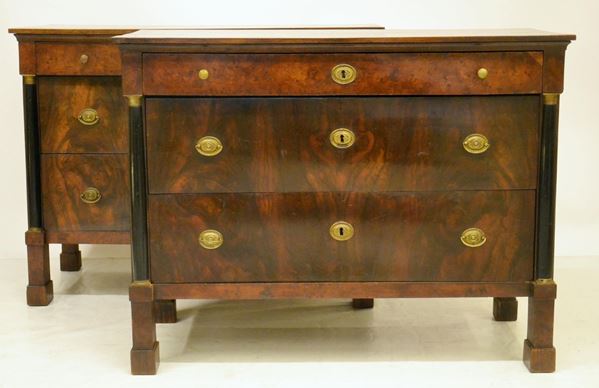 Coppia di cassettoni, Impero, lastronati  - Asta GIOIELLI, DIPINTI, ARREDI E OGGETTI D'ARTE - Poggio Bracciolini Casa d'Aste