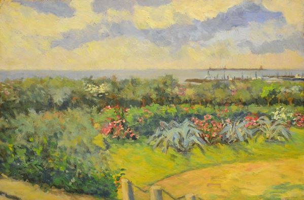 Scuola livornese, sec. XX  - Asta GIOIELLI, DIPINTI, ARREDI E OGGETTI D'ARTE - Poggio Bracciolini Casa d'Aste