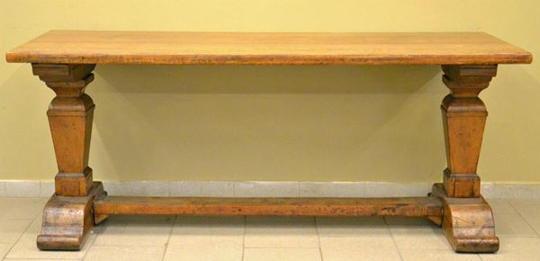 Tavolo, in stile '700, in rovere e castagno,