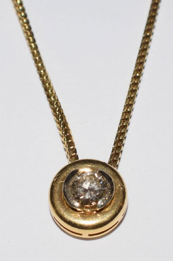 COLLANA GIROCOLLO , PUNTO LUCE, IN ORO GIALLO