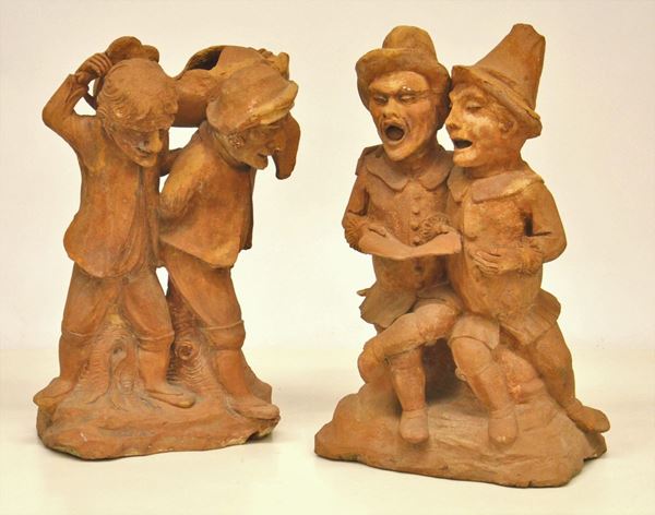 Due gruppi, sec. XX,  - Asta GIOIELLI, ARREDI D'ANTIQUARIATO, DIPINTI E SCULTURE - Poggio Bracciolini Casa d'Aste