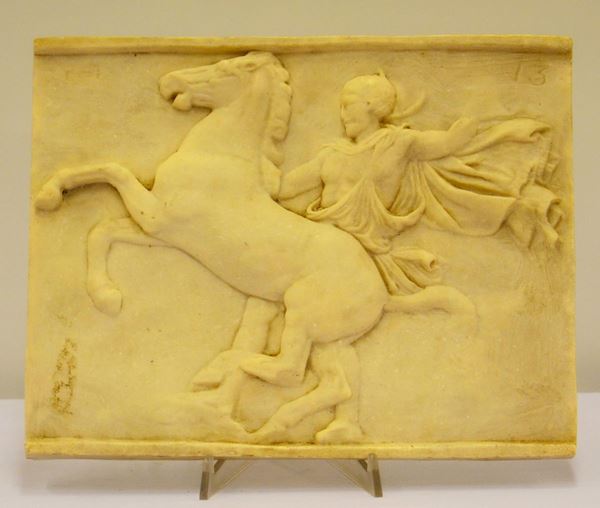 Altorilievo, sec. XIX, in marmo,  - Asta GIOIELLI, ARREDI D'ANTIQUARIATO, DIPINTI E SCULTURE - Poggio Bracciolini Casa d'Aste