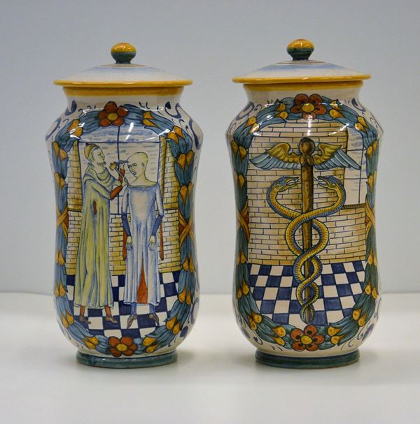 Due vasi, in stile 700,  - Asta GIOIELLI, ARREDI D'ANTIQUARIATO, DIPINTI E SCULTURE - Poggio Bracciolini Casa d'Aste