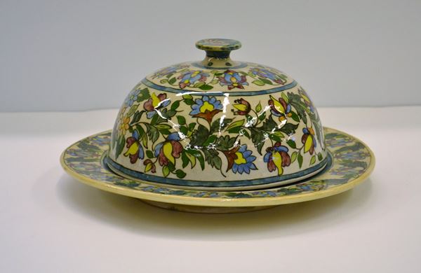 Vassoio con coperchio, sec. XX,  - Asta GIOIELLI, ARREDI D'ANTIQUARIATO, DIPINTI E SCULTURE - Poggio Bracciolini Casa d'Aste