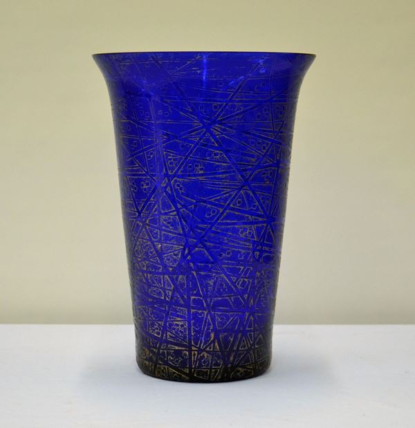Vaso, sec. XX, in vetro Boemia