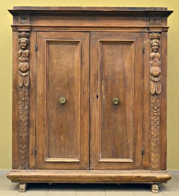 Armadio, sec. XVII, in gattice,  - Asta GIOIELLI, ARREDI D'ANTIQUARIATO, DIPINTI E SCULTURE - Poggio Bracciolini Casa d'Aste