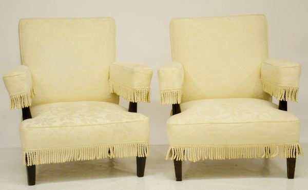 Due poltrone, inizi sec. XX, imbottite e