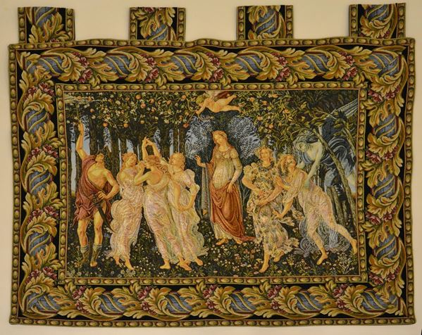 Arazzo, sec. XX,  - Asta GIOIELLI, ARREDI D'ANTIQUARIATO, DIPINTI E SCULTURE - Poggio Bracciolini Casa d'Aste