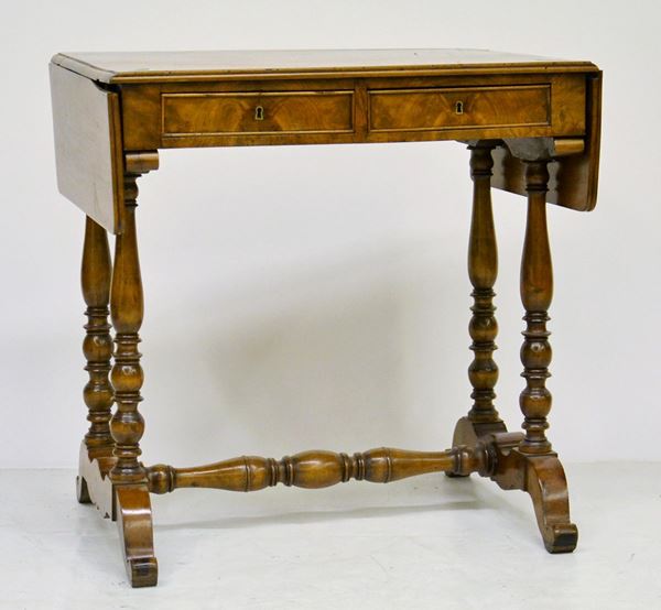 Tavolino a bandelle, sec. XIX,  - Asta GIOIELLI, ARREDI D'ANTIQUARIATO, DIPINTI E SCULTURE - Poggio Bracciolini Casa d'Aste
