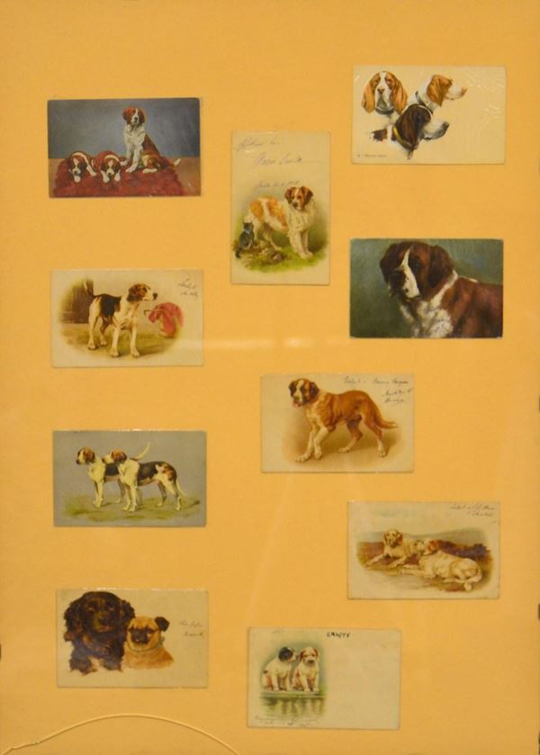 Dieci cartoline, inizi sec. XX, raffiguranti  - Asta GIOIELLI, ARREDI D'ANTIQUARIATO, DIPINTI E SCULTURE - Poggio Bracciolini Casa d'Aste